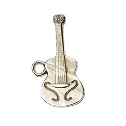 S925 Silver Electric Guitar Charm Pendant 19x8.5mm
