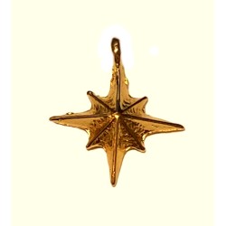 Heavy Gold Plate Starburst Charm Pendant