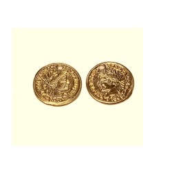  Deep Gold Heavy Plate Antique Coin Charm Pendant