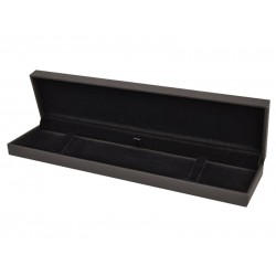 LUXURY SOFT-TOUCH BLACK BRACELET BOX (LONG), 220x55x23mm