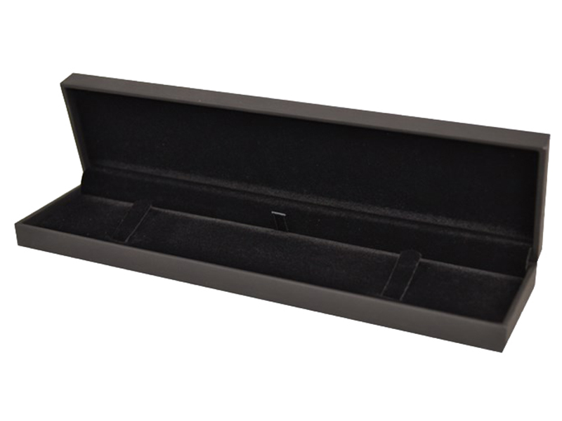 LUXURY SOFT-TOUCH BLACK BRACELET BOX (LONG), 220x55x23mm