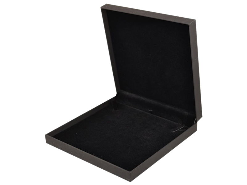 LUXURY SOFT-TOUCH BLACK LARGE NECKLACE BOX, 193x193x38mm