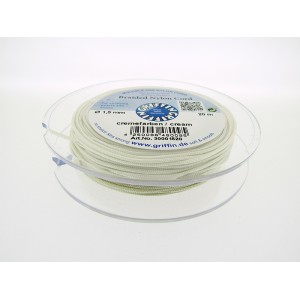 Braided Nylon Cord, Cream, 1.0mm, 25m SPOOL