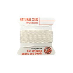  Griffin Silk - White - 2mtrs - Size 05 - (2 NEEDLES)