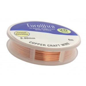 0.8MM COPPER NON TARNISH CRAFT WIRE ON REEL - 6 METERS