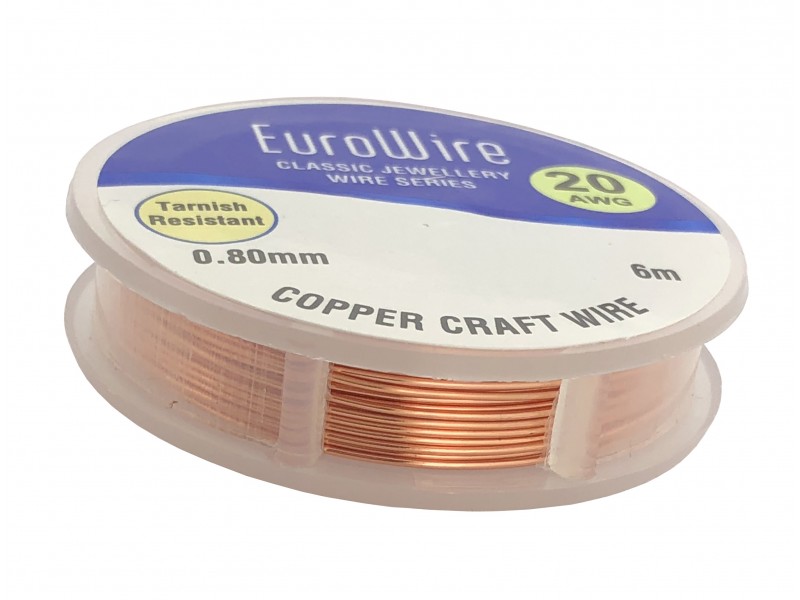 0.8MM COPPER NON TARNISH CRAFT WIRE ON REEL - 6 METERS