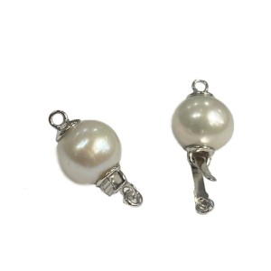 S925 Silver 8mm Pearl (White) Ball Clasp