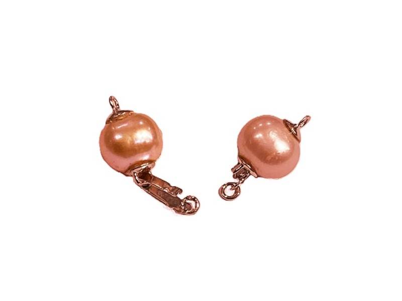 S925 Silver 8mm Pearl (Pink) Ball Clasp