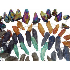 Crystal Large Shard Beads AB Coated - Mixed Colours