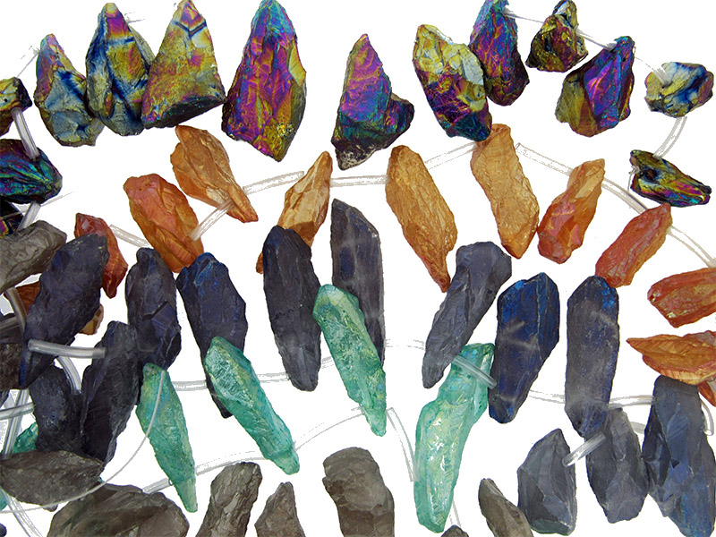 Crystal Large Shard Beads AB Coated - Mixed Colours