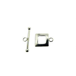 Sterling Silver 925 Square Toggle with Dumbbell Bar 19mm