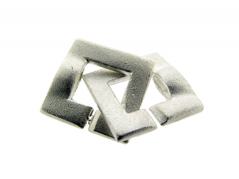 Sterling Silver 925 Square 2 part Clasp 12mm