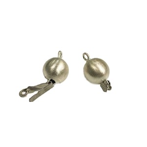 S925 FROSTED 10MM ROUND BALL CLASP (WITH STAINLESS STEEL LOCK)   