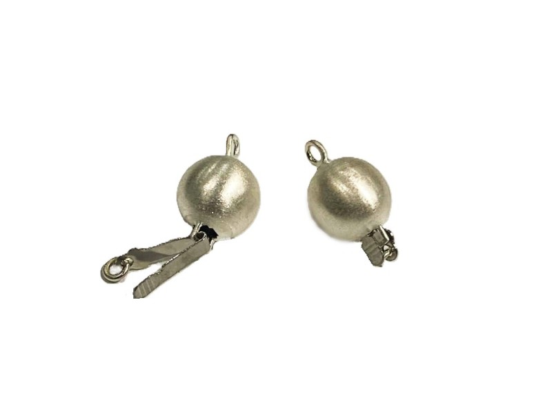 S925 FROSTED 10MM ROUND BALL CLASP (WITH STAINLESS STEEL LOCK)   