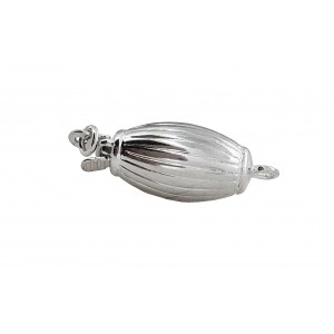 SILVER 925 7x19mm Oval Corrugated Silver Clasp