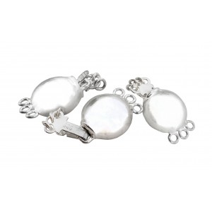 SILVER 925 10mm 3 strands Round-shaped Safety Clasp