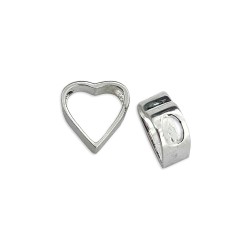 S925 11x11mm SIDE DRILLED EMPTY OPEN HEART Pendant  