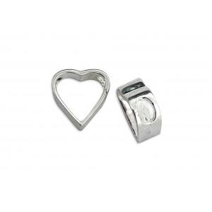 S925 11x11mm SIDE DRILLED EMPTY OPEN HEART Pendant  