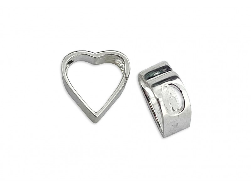 S925 11x11mm SIDE DRILLED EMPTY OPEN HEART Pendant  