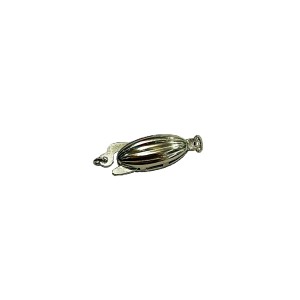 Sterling Silver 925 Corrugated oval Pearl Clasp,7 x 15.3 mm 