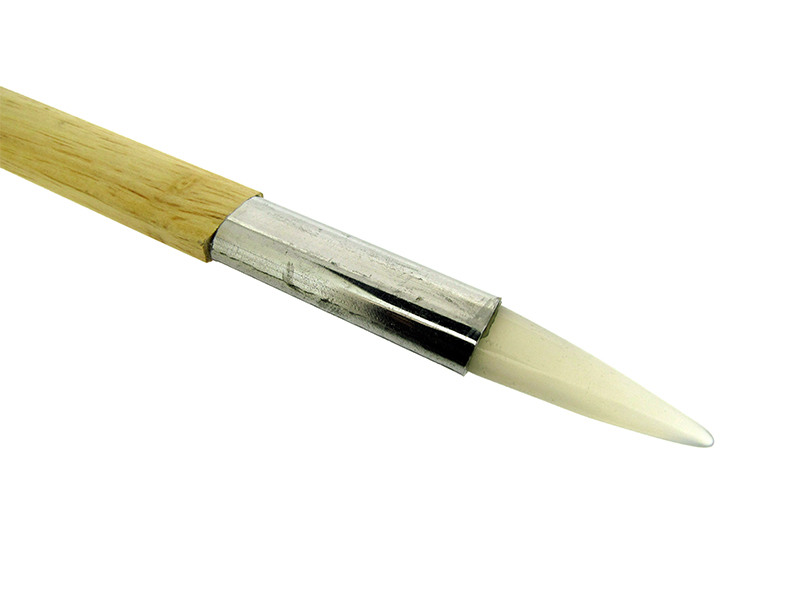 Straight Agate Burnisher with wooden handle