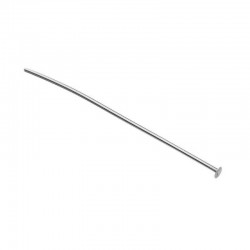 Sterling Silver 925 Flat Head Pin - 0.8mm x 2'' - pack of 10