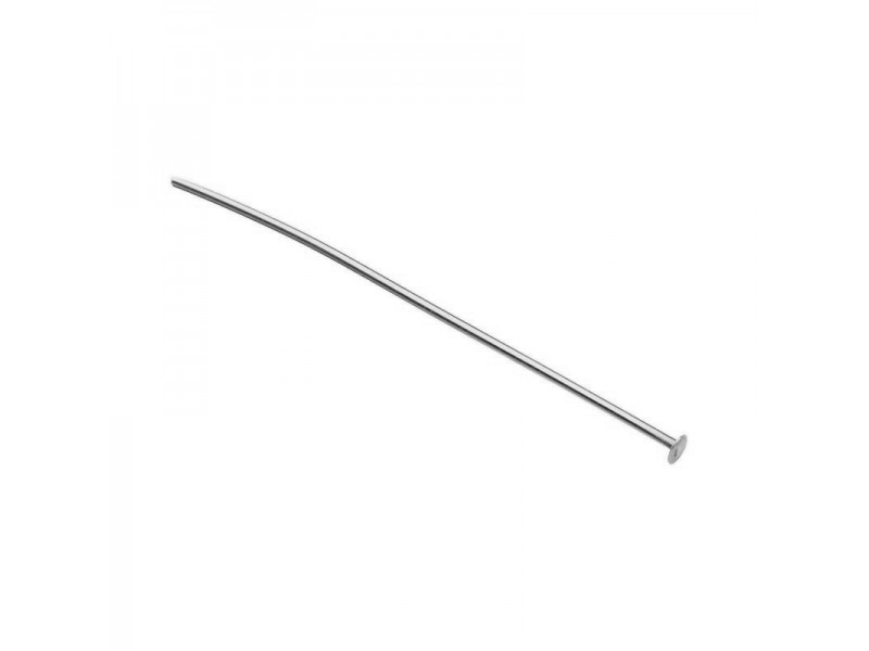 Sterling Silver 925 Flat Head Pin - 0.8mm x 2'' - pack of 10
