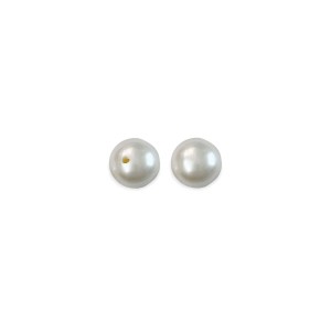 4.5MM CULTURED PEARLS PAIR ROUND HOLE DRILLED, WHITE, FRESHWATER