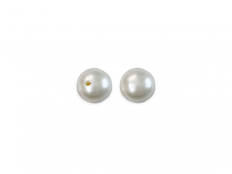 4.5MM CULTURED PEARLS PAIR ROUND HOLE DRILLED, WHITE, FRESHWATER