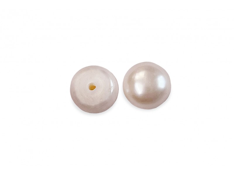 CULTURED PEARLS PAIR BUTTONS H/DRILLED 6-6.5mm,PINK, FRESHWATER