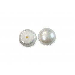 CULTURED PEARLS PAIR BUTTONS H/DRILLED 6-6.5mm,WHITE, FRESHWATER