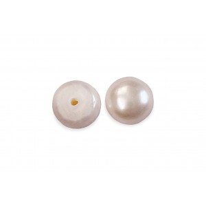 CULTURED PEARLS PAIR BUTTONS H/DRILLED 7-7.5mm,PINK, FRESHWATER