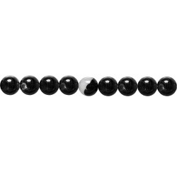 Agate Black & White line Round Beads