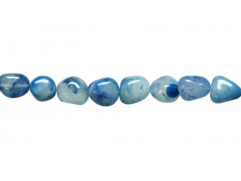 Agate Tumble Gawa Blue Color Beads                       