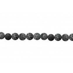 Agate black and white weathered beads 7-8mm