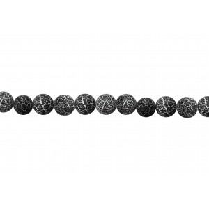 Agate black and white weathered beads 7-8mm