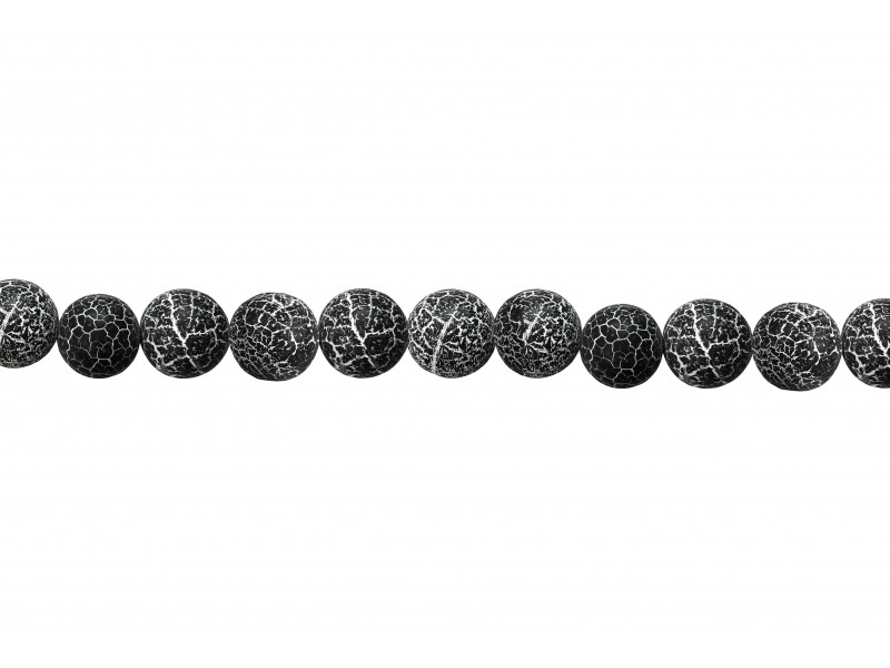 Agate black and white weathered beads 7-8mm