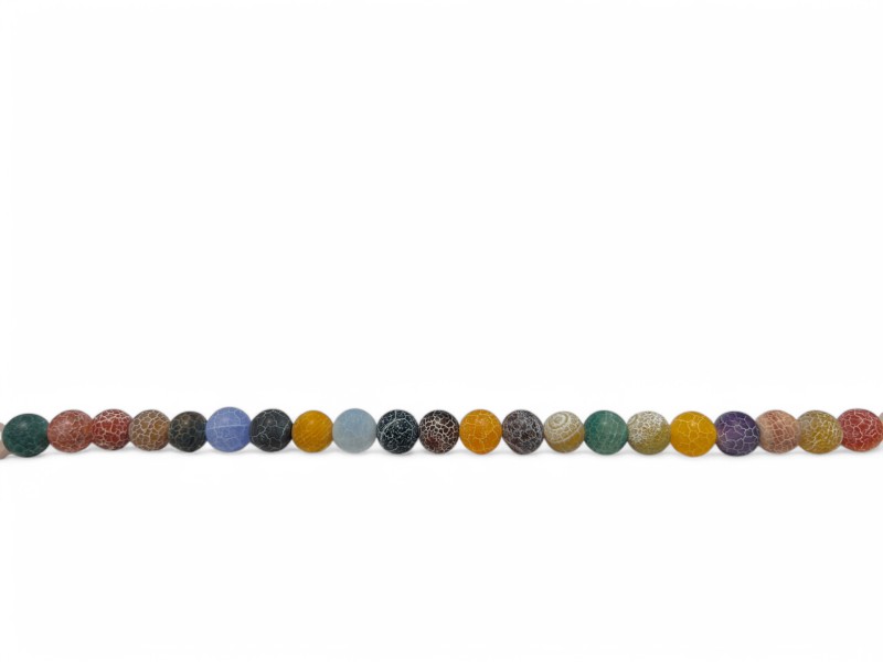 dyed agate mixed round beads 10mm matt
