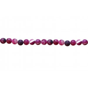 Agate Round Beads, Matt Pink, Dyed 