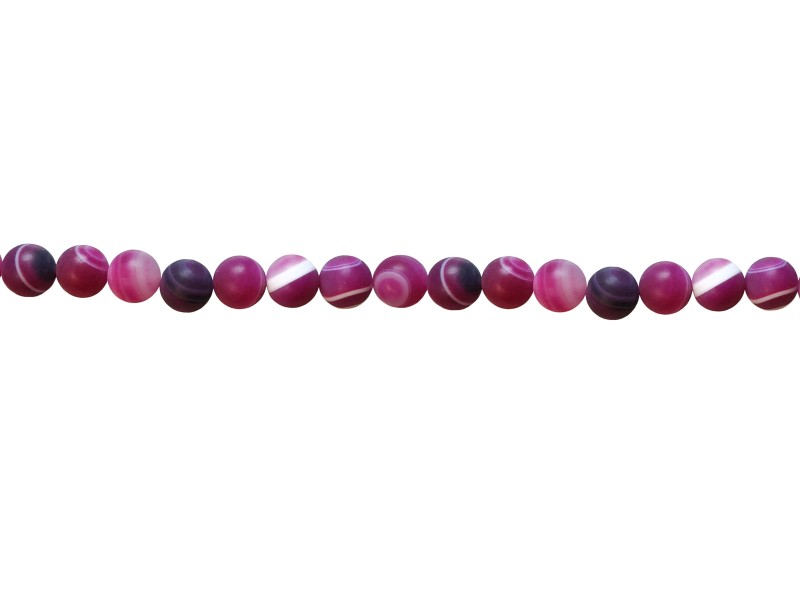Agate Round Beads, Matt Pink, Dyed 