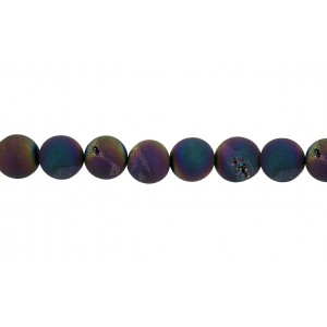 Agate Blue Coated 10mm Beads