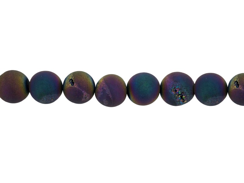 Agate Blue Coated 10mm Beads