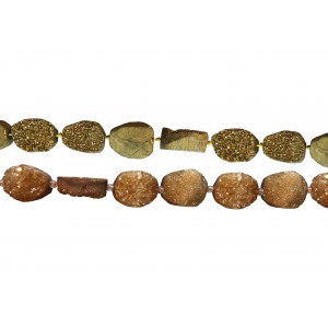 Agate Druzy Chunky Oval "Cab" Beads, Coated