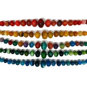 AGATE DYED ROUNDEL GRADUATED BEADS