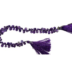 amethyst flat briolettes 10 inch strand