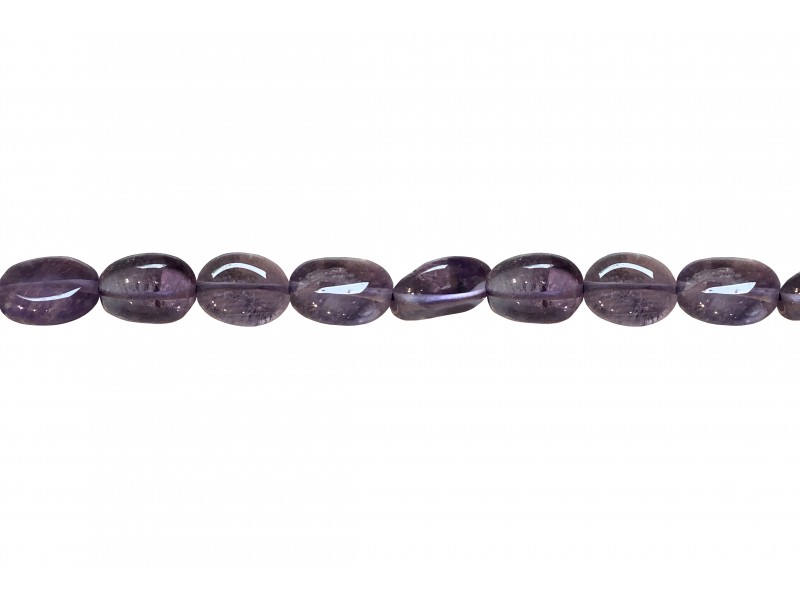 Amethyst Beads, Oval - Light Coloured