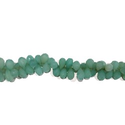 Chalcedony Blue Badamche / Drops /Briolette  Faceted 10'' Beads  