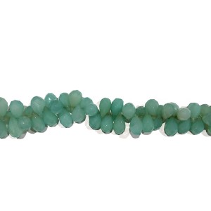 Chalcedony Blue Badamche / Drops /Briolette  Faceted 10'' Beads  