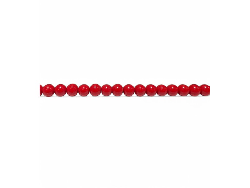 CORAL 6mm ROUND PRESSED BEADS