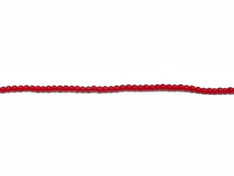 Coral, red, 2mm round pressed beads
